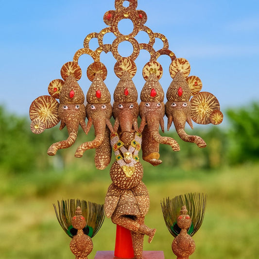 Handcrafted Betel Nut Panchmukhi Ganesh Idol