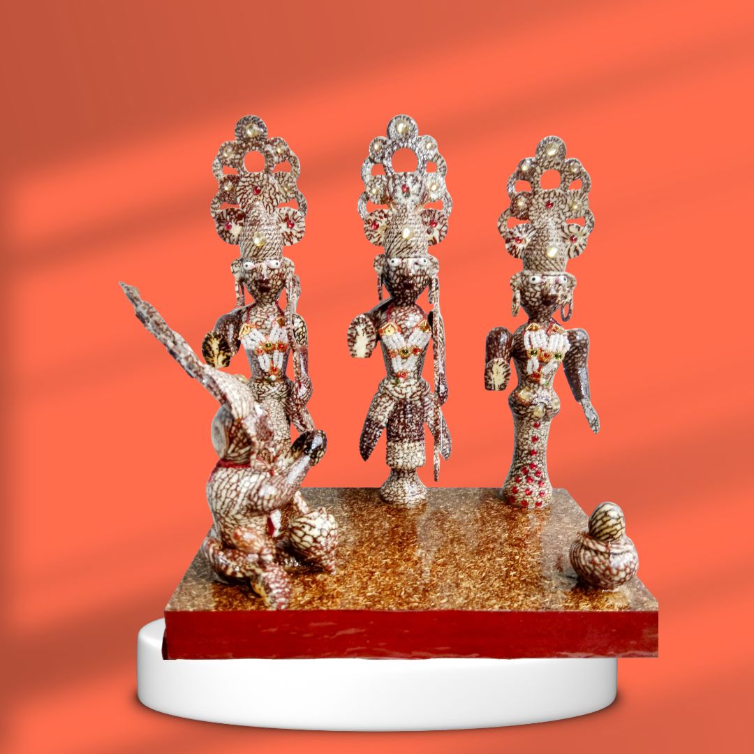 Handcrafted Betel Nut Ram Sita Idol