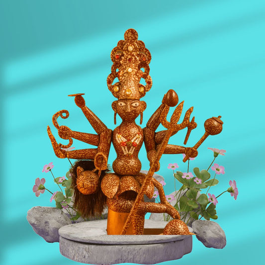 Handcrafted Betel Nut Durga Mata Idol