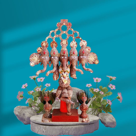 Handcrafted Betel Nut Panchmukhi Ganesh Idol